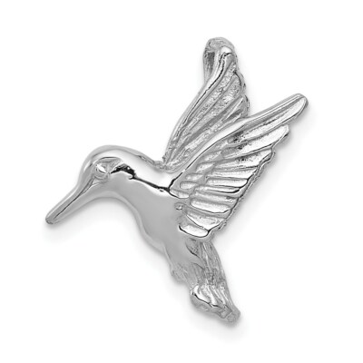 14k Weißgold Kolibri Kette Plättchen Charm Anhänger 0,75 Zoll