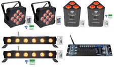 2 Rockville BEST PAR BEST STRIP ROCKWEDGE Wireless DMX Battery Lights Controller