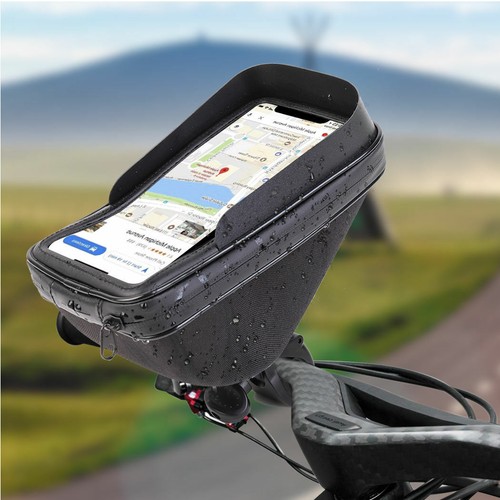 Waterproof Touch Screen Smartphone Bike Holder Case Bag Bicycle And Motorcycle - Picture 1 of 9