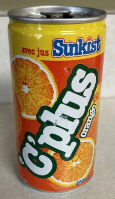 Vintage SUNKIST 'C' PLUS 280ml. Orange Empty Pull Tab Aluminum