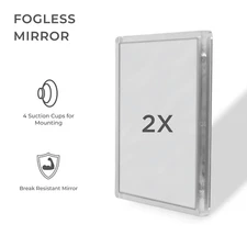 Zadro Fogless Shower Mirrors with 2X Magnification & Suction Cup Mounting