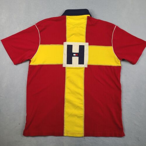 Tommy Hilfiger Men's Polo Shirt XL Rare Red Yello… - image 1