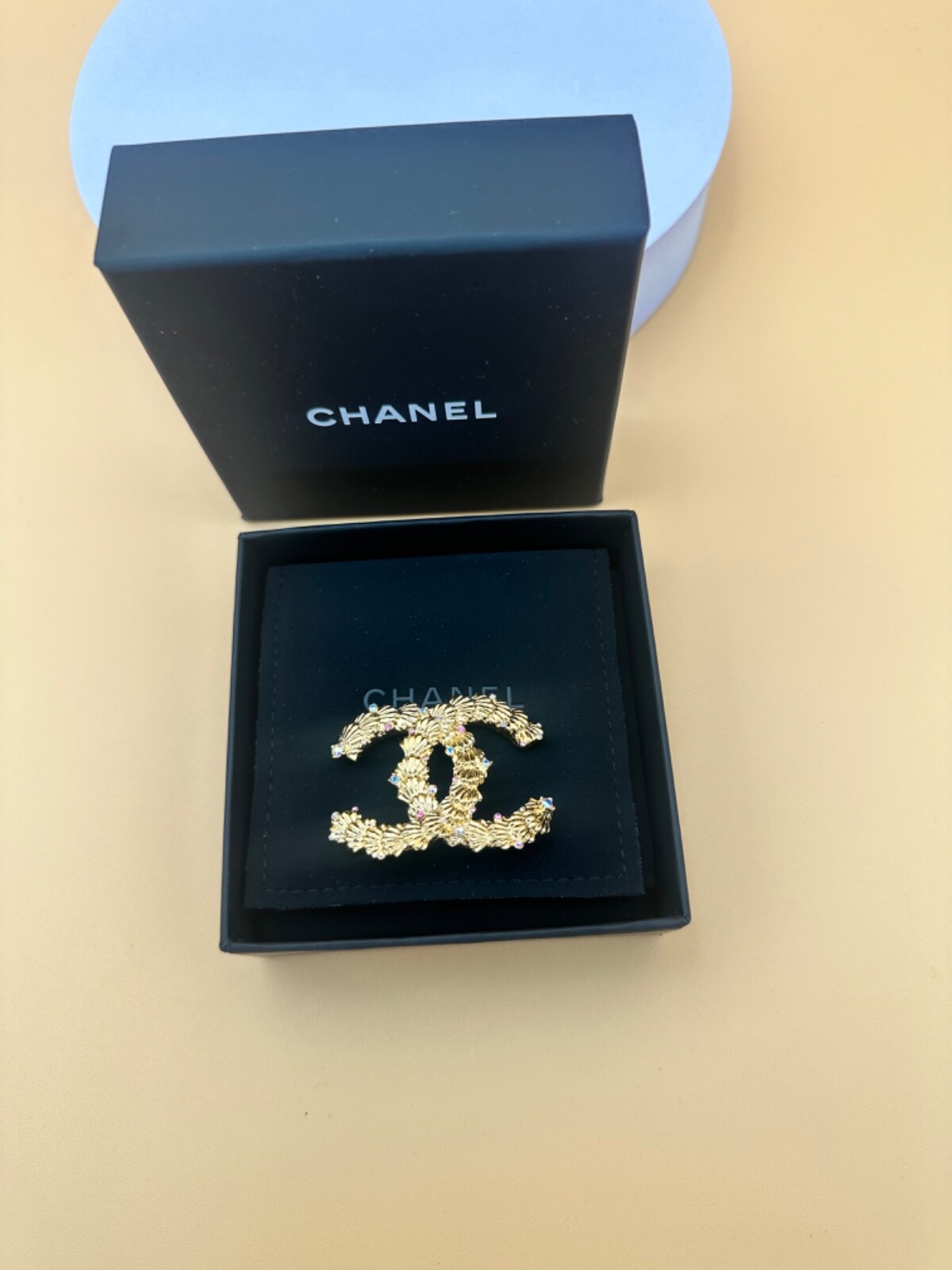 CHANEL Multicolor Stone Brooch for Elegant Style