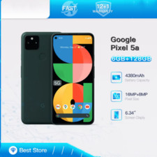 Google Pixel 5a 5G 6/128GB Black 6.34" Unlocked OLED HDR Screen-New Sealed