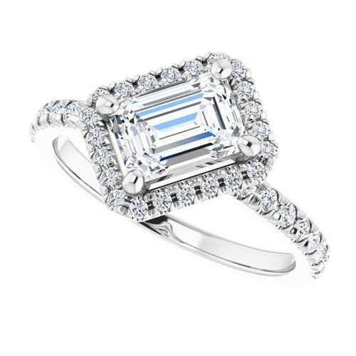 1 ct Emerald Cut D-VVS1 Moissanite Wedding Engagement Ring S925 Sterling Silver - 第 3/12 張圖片