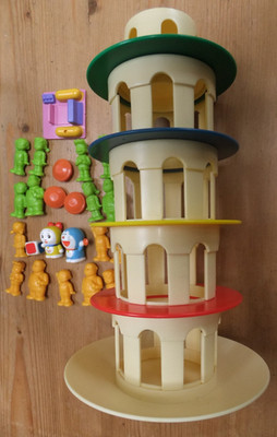 Epoche DORAEMON Gura Gura Spiel Wobbly Balancing Tower mit 18 Figuren RAR