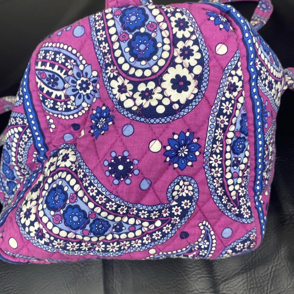 Zíper Vera Bradley Duffle Get Carried Away roxo e azul grande (estado perfeito) - Imagem 3 de 4