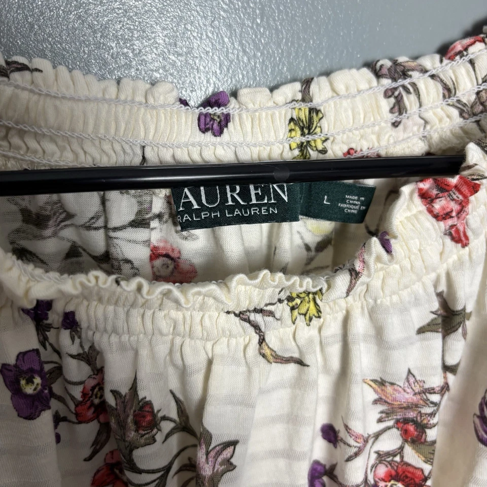 Lauren Ralph Lauren Women’s Floral Boho Print Top Blouse Shirt Large - Image 3 of 4