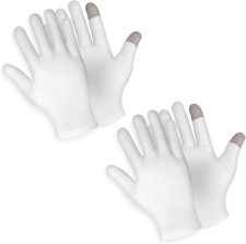 Touch Screen Moisturizing Gloves White Cotton for Dry Hand Care New 2 Pair