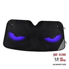 Windshield Sun Shade - Foldable Car Front Window 57 x 31.5 in Blue Evil Eyes
