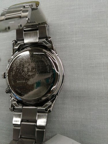 Citizen Eco-Drive AS1060-54A Radio-Pilotée Argent Blanc 5Bar Solar Montre Hommes - Photo 8 sur 10