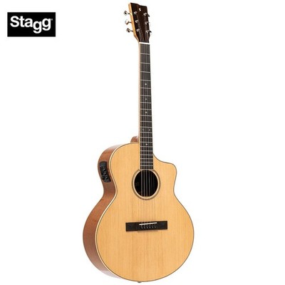 Stagg Series 45 Orchestra Cutaway Spruce Acoustic Electric Guitar SA45 OCE-LW