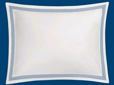 Matouk Sham Standard Ambrose Bone Color Hazy Blue 600 100 Cotton MRSP 225 New