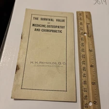 Antique 1917 Address: The Survival Value of Medicine Osteopathy and Chiropractic