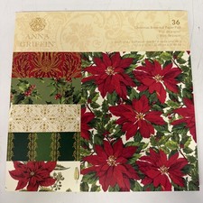 Anna Griffin 36 Christmas Botanical Paper Pad Cardstock 12x12 AG1483