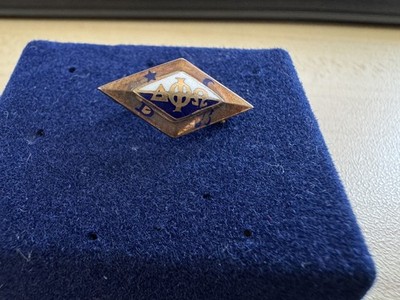 Vintage 1922 DELTA PHI OMEGA 10k Gold Pin,  Enameled Front, Beta Alpha