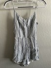 Aeropostale Blue & White Striped Lined Adjustable Strap Tie Back Romper XS — photo 1