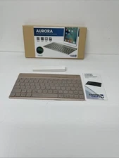 Cooper Cases Universal Wireless Bluetooth Keyboard Backlit Keys Rose Gold