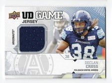 2019 UD CFL Game Jersey Declan Cross GP-DC Toronto Argonauts McMaster