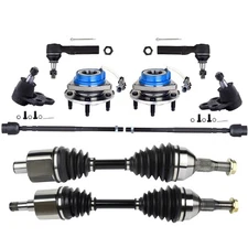 Front Tie Rod End Wheel Hub Bearing CV Axle Shaft For 2000-11 Chevy Impala Buick