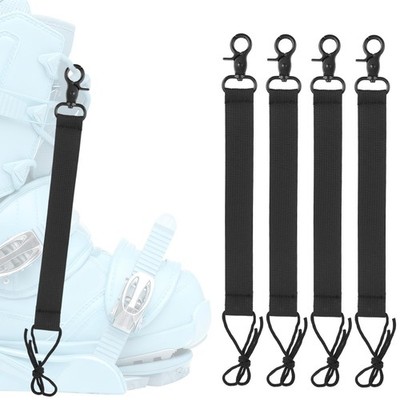 4pcs Snowboard Short Leash with Key Ring, 25cm/9.84in Polyester Ski Leash Saf...