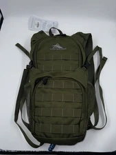 High Sierra Hydration Backpack  2 Liter Water Hiking Camping Backpack Green
