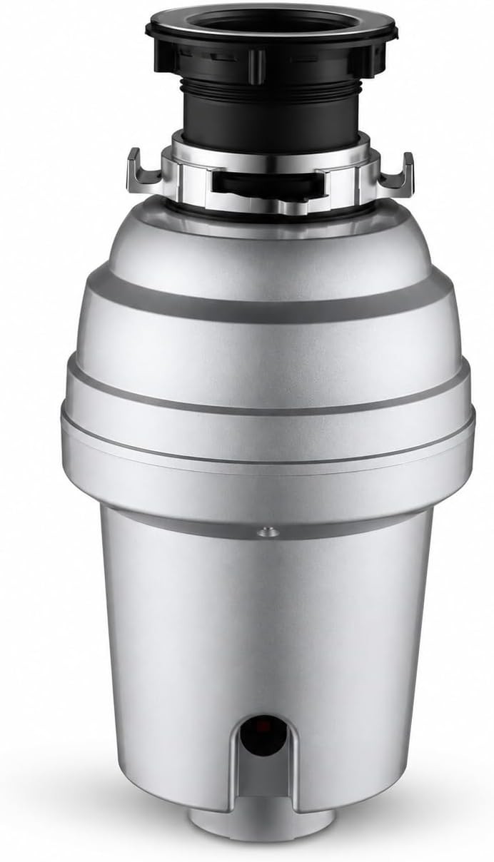 Waste Maid 1 HP Continuous Feed Garbage Disposal 4 Stage Quiet Compact 3500RPM