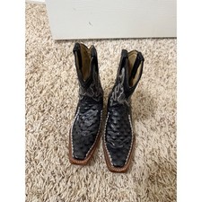 Vintage Black Cowboy Western Boots Kids Size 15 Toddler USA Size5 Made in Mexico