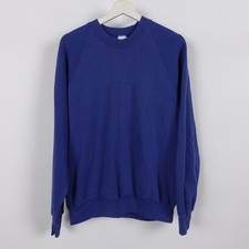 Vintage 90s Jerzees Sweatshirt Mens XL Blank Raglan Pullover Royal Blue USA Made