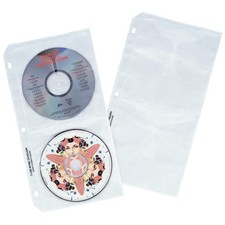 C-Line Deluxe CD Ring Binder Storage Pages for Standard 3-Ring Binders, Stores 4