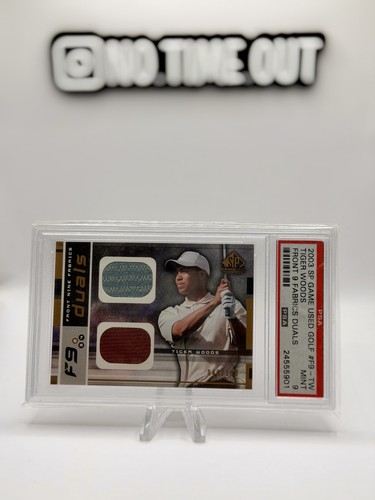 2003 SP Game Used Edition Front Nine Fabrics Tiger Woods #F9-TW Duals /100 PSA 9