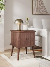 Grayson bedside / Side Table With Two Shelves And Walnut Coloured Wood