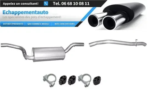 Ligne d'échappement Volvo S40 avec silencieux central en acier aluminisé