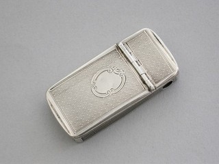 Early Victorian Silver Vesta Case Cheroot Cutter. Hilliard & Thomason B'ham 1863