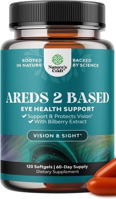 AREDs 2 Eye Vitamins for Vision w/ Zeaxanthin Plus Lutein and Bilberry - 120ct.