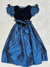 Vintage GUNNE SAX By Jessica McClintock Made in USA Blue Shine DRESS sz 14