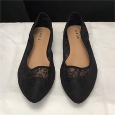 Torrid Womens Black Floral Lace Round Toe Sli...