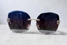 Gucci Style Rimless Sunglasses   Pink Gradient