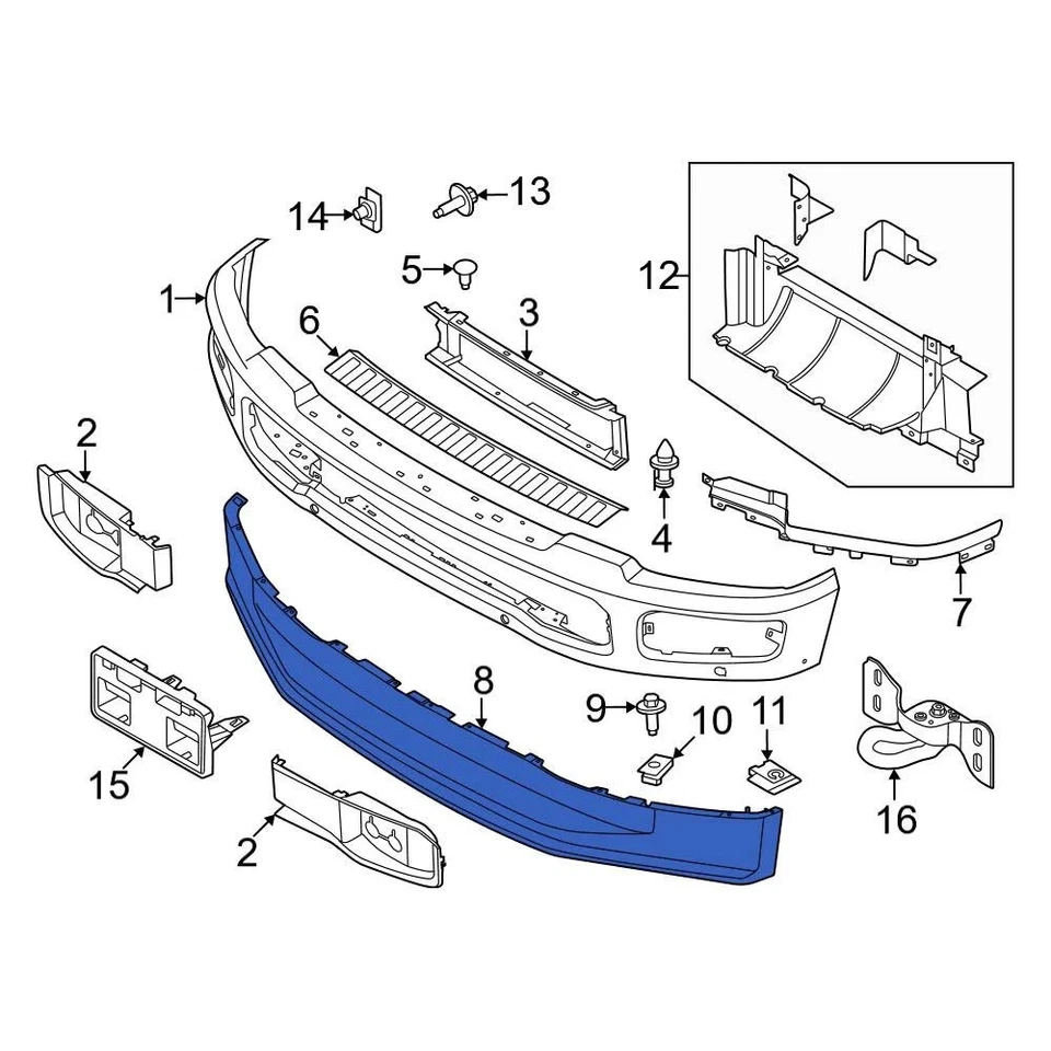 For Ford F-350 Super Duty 2023-2024 Ford PC3Z17626BA Front Valance Panel - Image 2 of 3