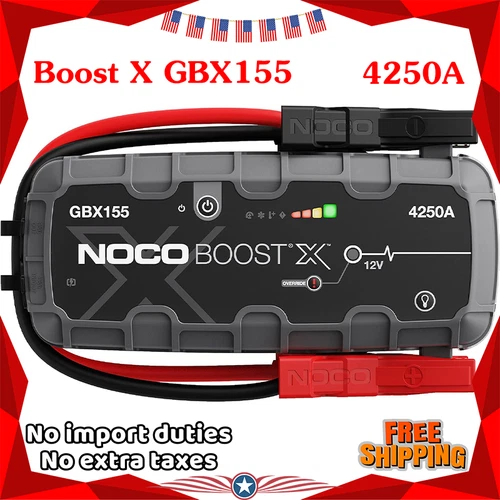 NOCO GBX155 4250A Lithium Jump Starter UltraSafe 12V Booster 10L Gas 8L Diesel