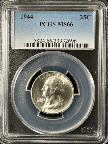 1944  25C Washington Quarter Dollar PCGS MS66   33932696