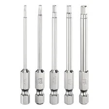 H1.5-H4.0 Hex Screwdriver Bit Set Flat Tip 1/4" Shank 3" Long Chrome Plated
