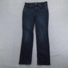 NYDJ Marilyn Straight Jeans Womens 6 Dark Wash Mid Rise Stretch Denim Lift Tuck