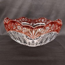 Crystal Bowl "Southern Garden Accent" Red Band by Oneida
