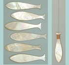 6 Antique Carved Mother of Pearl Fish Bobbins * English * Circa 1820 — photo 1