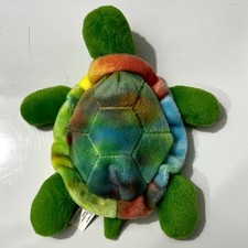 AVON Full O Beans Shelly - Cuddly Stuffed Plush Toy - Green W/Multicolor Shell