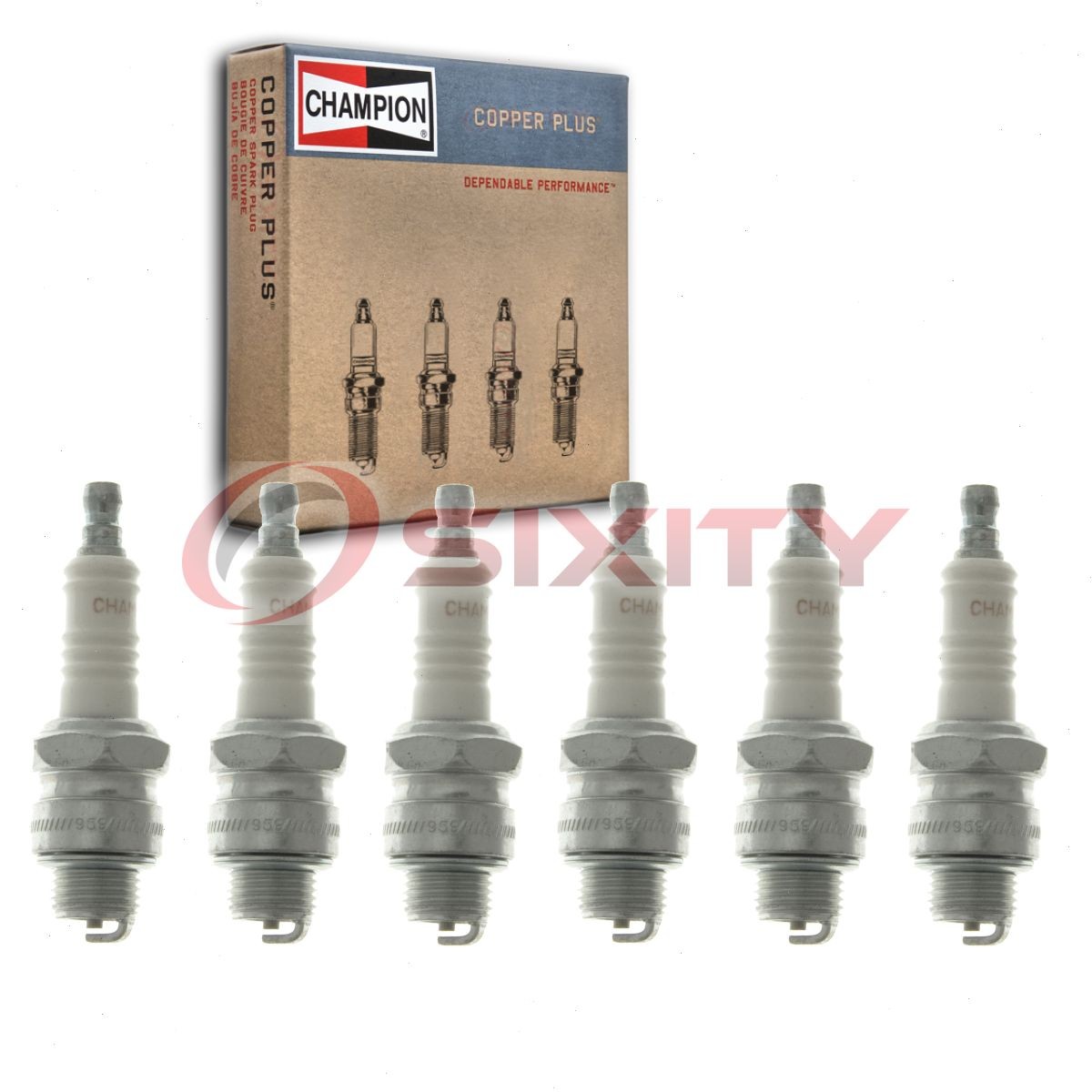 6 pc Champion Copper Plus Spark Plugs for 1942 Hudson Super Series 21 3.5L bf