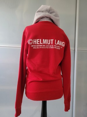 HELMUT LANG Taxi Hoodie Rot Gr.S Oversize Pullover Limited Edition