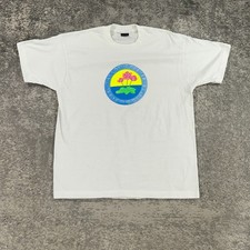 VTG Lotus Center Shirt Mens XL White Health Wellness 90s USA Made Screen Stars