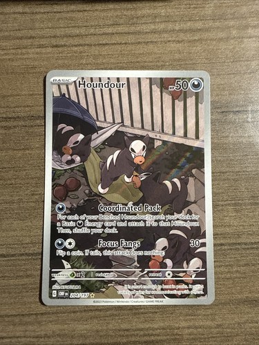 Pokemon Houndour 204/197 Obsidian Flames Illustration Rare Holo NM